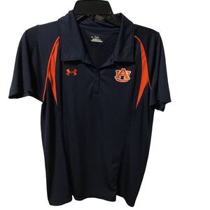 Under Armour Ladies Heat Gear Polo Size Large Navy and Orange War Eagle